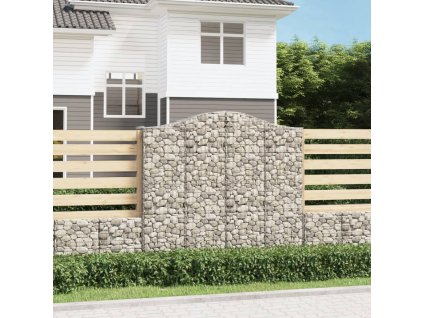 Klenuté gabionové koše 3 ks 200x50x180/200cm pozinkované železo