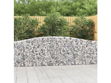 Klenuté gabionové koše 9 ks 400x30x80/100 cm pozinkované železo