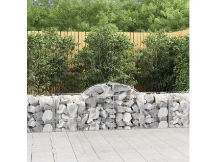 Klenuté gabionové koše 14 ks 200x50x60/80 cm pozinkované železo