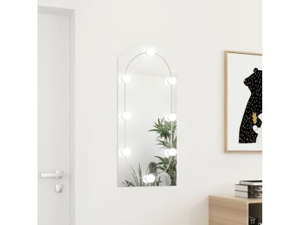 Zrcadlo s LED světly 90 x 45 cm sklo obloukové