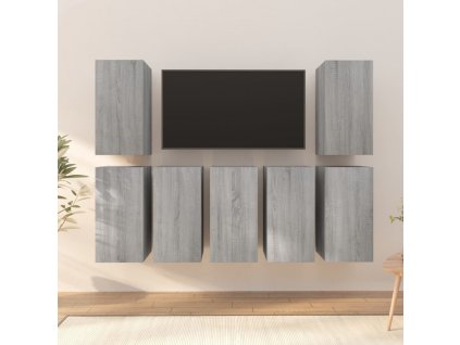 TV skříňky 7 ks šedé sonoma 30,5 x 30 x 60 cm kompozitní dřevo