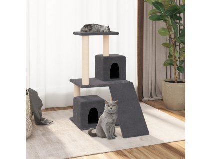 Škrabadlo pro kočky se sisalovými sloupky tmavě šedé 82 cm