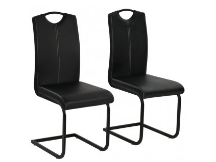 Konzolové jídelní židle 2 ks černé umělá kůže