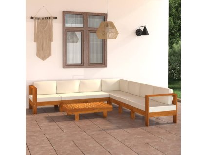 8dílná zahradní sedací souprava s polštáři 100 x 60 cm akáciové dřevo
