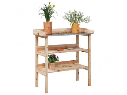 Přesazovací stůl s policemi 78x38x82,5 cm masivní jedlové dřevo