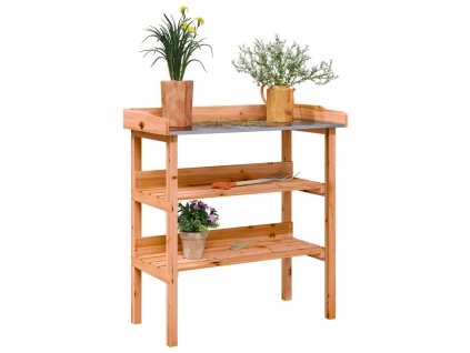Přesazovací stůl s policemi hnědý 78x38x82,5 cm masivní jedle