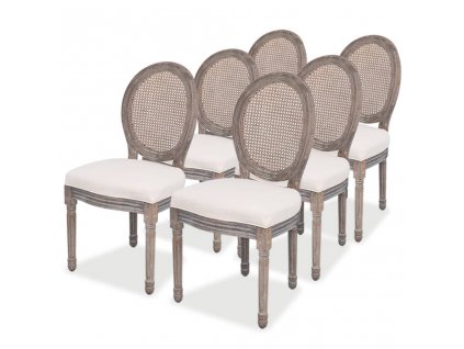 Jídelní židle 6 ks krémové textil