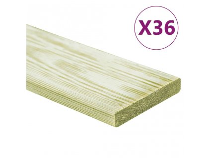 Podlahová prkna 36 ks 4,32 m² 1 m impregnované borové dřevo