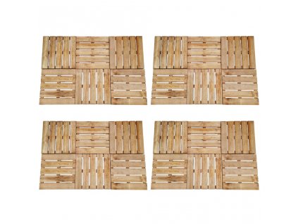 24 ks terasové dlaždice 50 x 50 cm dřevo hnědé