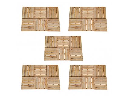 30 ks terasové dlaždice 50 x 50 cm dřevo hnědé