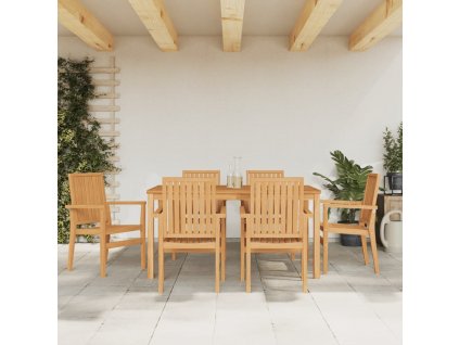 Stohovatelné zahradní židle 6 ks 56,5x57,5x91 cm masivní teak