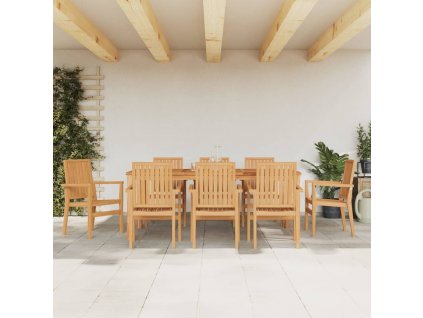 Stohovatelné zahradní židle 8 ks 56,5x57,5x91 cm masivní teak