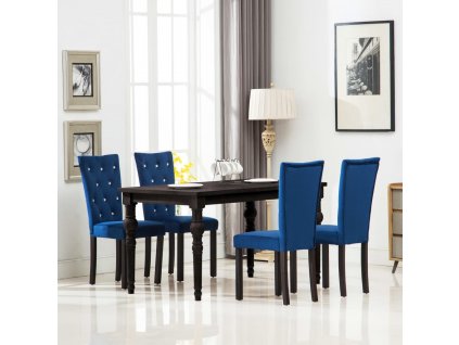 Jídelní židle 4 ks tmavě modré samet