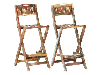 Skládací zahradní barové židle 2 ks masivní recyklované dřevo