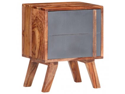Noční stolek šedý 40 x 30 x 50 cm masivní sheeshamové dřevo