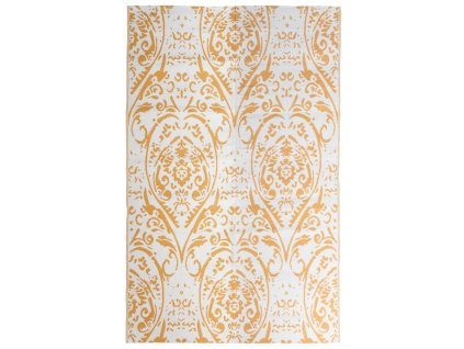 Venkovní koberec oranžový a bílý 190 x 290 cm PP