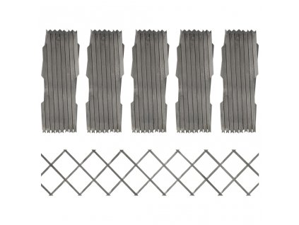 Trelážové ploty 5 ks šedé masivní jedlové dřevo 180 x 30 cm