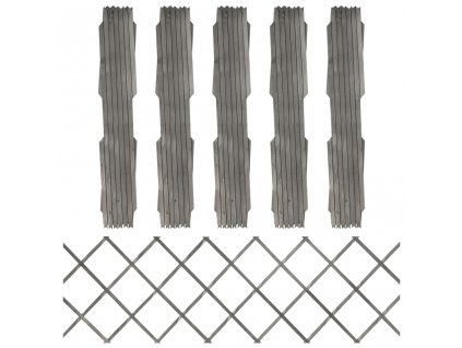 Trelážové ploty 5 ks šedé masivní jedlové dřevo 180 x 60 cm