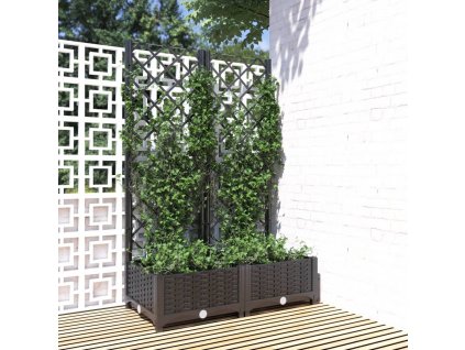 Zahradní truhlík s treláží černý 80 x 40 x 121,5 cm PP