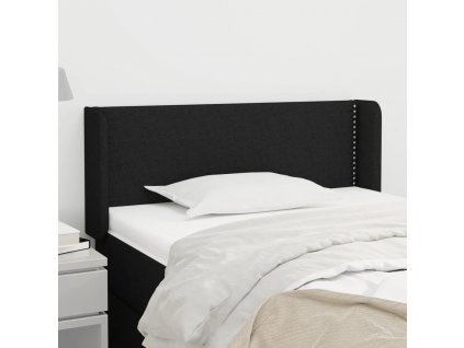 Čelo postele typu ušák černé 103 x 16 x 78/88 cm textil