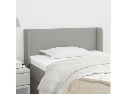 Čelo postele typu ušák světle šedé 93x16x78/88 cm textil