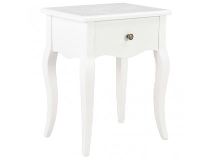 Noční stolek bílý 40 x 30 x 50 cm masivní borové dřevo