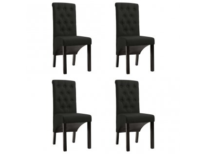 Jídelní židle 4 ks černé textil