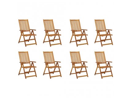 Skládací zahradní židle 8 ks masivní akáciové dřevo