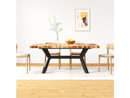 Jídelní stůl masivní mangovníkové dřevo a ocelový kříž 180 cm