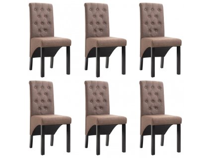 Jídelní židle 6 ks hnědé textil