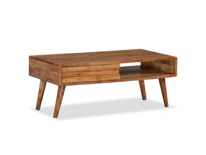 Konferenční stolek ze dřeva vyřezávaná zásuvka 100 x 50 x 40 cm