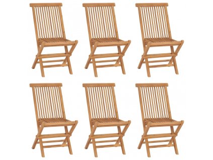 Skládací zahradní židle 6 ks masivní teakové dřevo