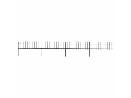Zahradní plot s kopím nahoře ocelový 714,5 x 60 cm černý