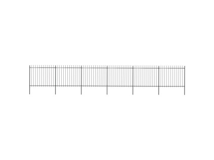 Zahradní plot s hroty ocel 10,2 x 1,5 m černý