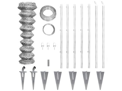 Drátěné pletivo se sloupky a kolíky pozinkovaná ocel 15 x 1 m