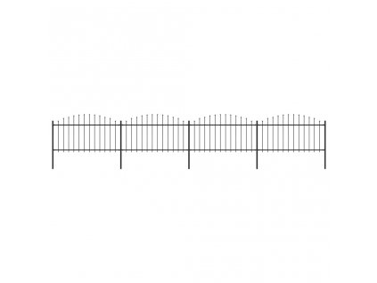 Zahradní plot s hroty ocel (1,25–1,5) x 6,8 m černý