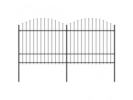 Zahradní plot s hroty ocel (1,5–1,75) x 3,4 m černý