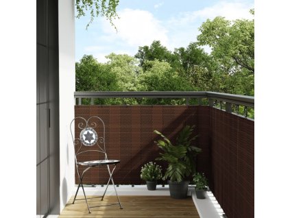 Balkonová zástěna hnědá a černá 400 x 90 cm polyratan