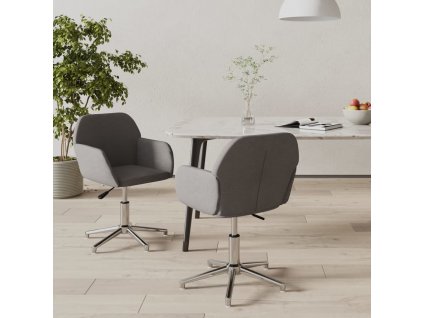 Otočné jídelní židle 2 ks světle šedé textil