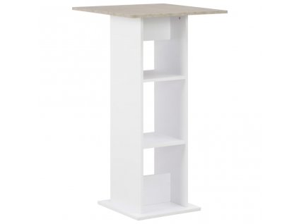 Barový stůl bílý a betonový 60 x 60 x 110 cm
