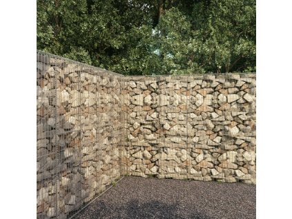 Gabionová zeď s víkem pozinkovaná ocel 300 x 50 x 200 cm