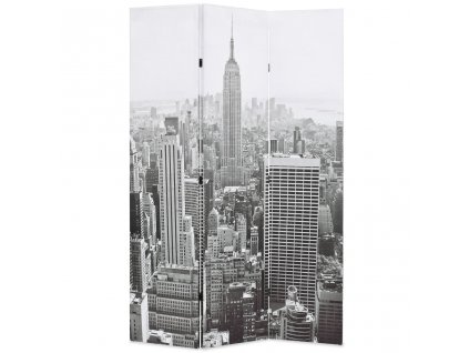 Skládací paraván 120 x 170 cm New York by Day černobílý