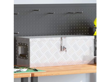 Úložný box stříbrný 60 x 23,5 x 23 cm hliník