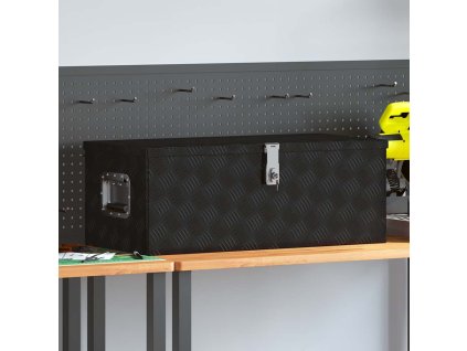 Úložný box černý 80 x 39 x 30 cm hliník