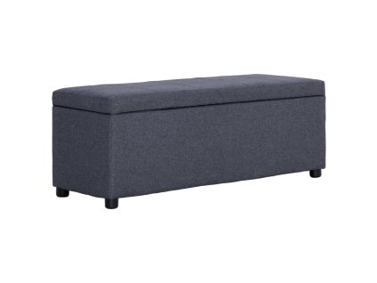 Lavice s úložným prostorem 116 cm světle šedá polyester