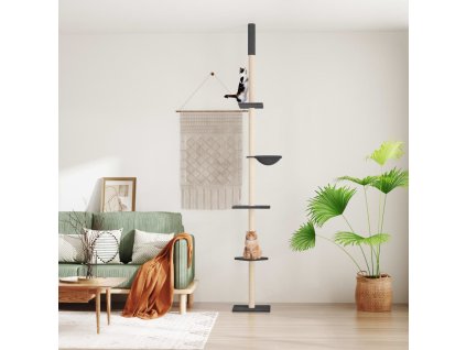Kočičí strom ke stropu tmavě šedý 263,5–289,5 cm