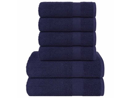 6dílná sada ručníků navy modrá 360 g/m² 100% bavlna