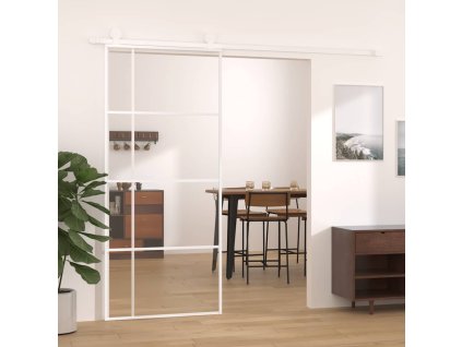 Posuvné dveře ESG sklo a hliník 90 x 205 cm bílé