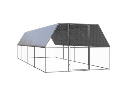 Venkovní klec pro kuřata 3 x 8 x 2 m pozinkovaná ocel