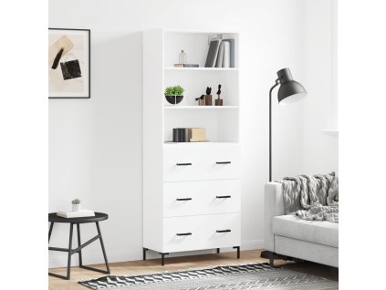 Skříň highboard bílá 69,5 x 34 x 180 cm kompozitní dřevo